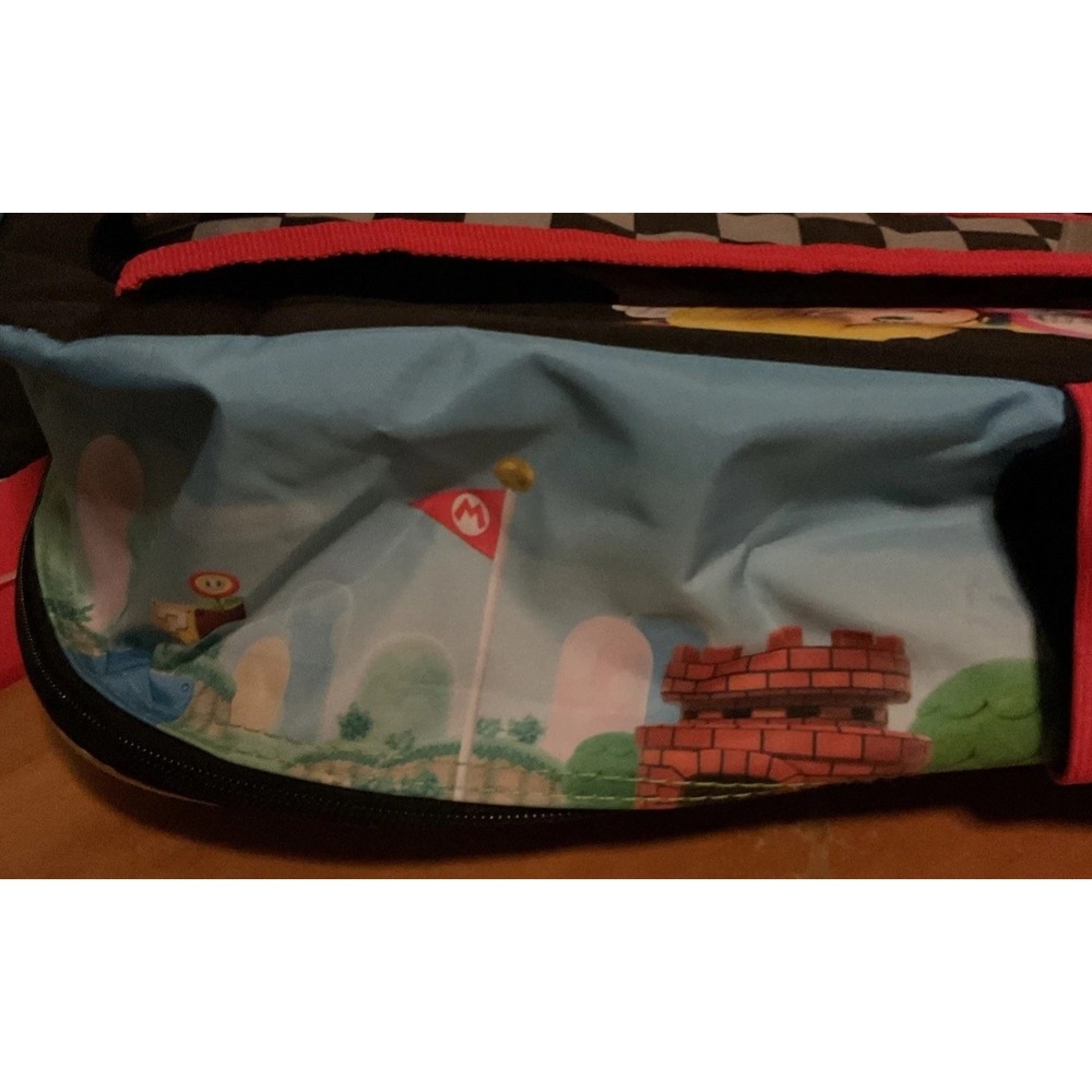 Super Mario Bros Backpack 4pcs Lunch Bag Lanyard Gadget Case Luigi Mario Set 17" - Picture 11 of 13
